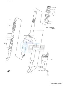 AD50 (E41) drawing FRONT FORK (E6,P9,E94)