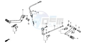 CBR600F3 drawing BRAKE PEDAL/CHANGE PEDAL