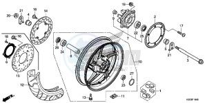 CBR250RF CBR250R Europe Direct - (ED) drawing REAR WHEEL