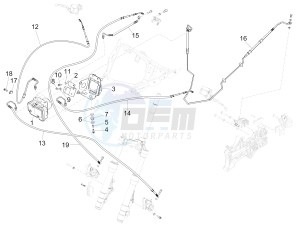 X10 125 4T 4V I.E. E3 (EMEA) drawing Brakes pipes - Calipers (ABS)