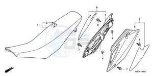 CRF150R9 Australia - (U) drawing SEAT/SIDE COVER