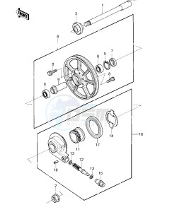 KZ 1000 E [SHAFT] (E1-E2) [SHAFT] drawing FRONT WHEEL_HUB