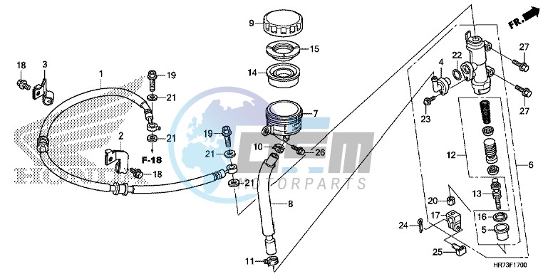 RR. BRAKE MASTER CYLINDER