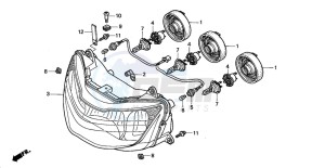 CBR900RE drawing HEADLIGHT (CBR900RRY,1/RE1)