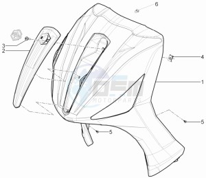 Beverly 300 RST 4T 4V ie E3 drawing Front shield