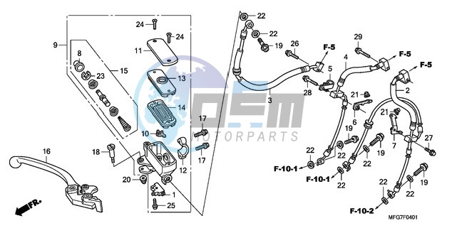 FR. BRAKE MASTER CYLINDER (CB600FA/FA3)