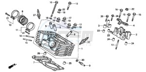 XL600V TRANSALP drawing CYLINDER HEAD (REAR)