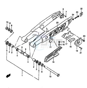 RM250 (T-V-W-X-Y) drawing REAR SWINGING ARM (MODEL V)