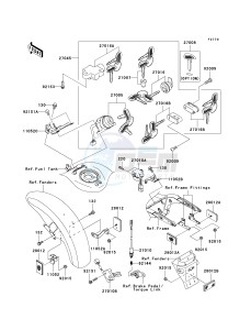 VN 1600 B [VULCAN 1600 MEAN STREAK] (B6F-B8FA) B7FA drawing IGNITION SWITCH_LOCKS_REFLECTORS