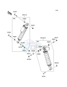 KFX450R KSF450BEF EU drawing Shock Absorber(s)