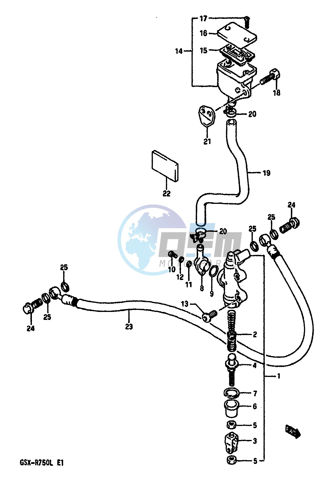 REAR MASTER CYLINDER (MODEL J K)