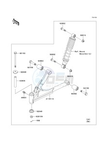 KLF 250 A [BAYOU 250] (A6F-A9F) A8F drawing FRONT SUSPENSION