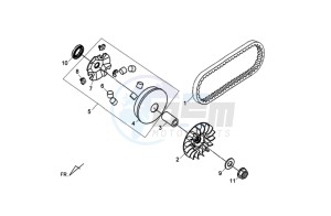 FIDDLE III 125 drawing CLUTCH / V BELT