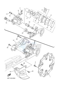 YZ250F (17D9 17DA 17DB 17DC) drawing REAR BRAKE CALIPER