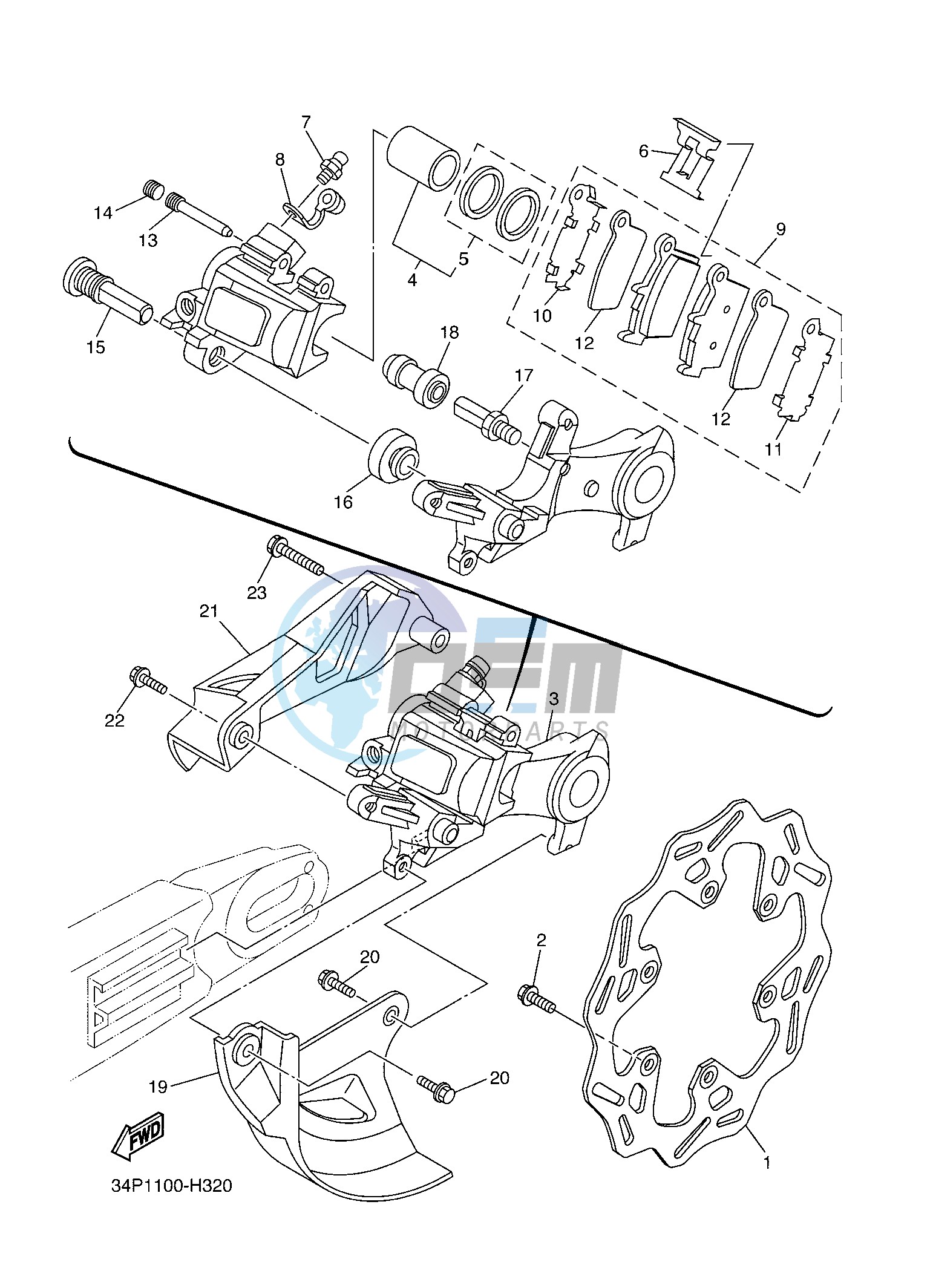 REAR BRAKE CALIPER