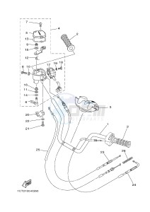 YFM450FWAD YFM45FGPB GRIZZLY 450 EPS (1CTC 1CTD 1CTE) drawing STEERING HANDLE & CABLE