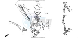 CB250 TWO FIFTY drawing FR. BRAKE MASTER CYLINDER