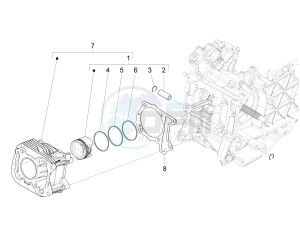 SPRINT 50 4T-3V E4 (EMEA) drawing Cylinder-piston-wrist pin unit