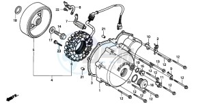 NV600C drawing LEFT CRANKCASE COVER/ GENERATOR