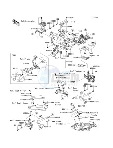 KLE 650 A [VERSYS] (9F-9F) A8F drawing FRAME FITTINGS