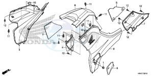 TRX500FM1H TRX500 ED drawing SIDE COVER/TANK COVER