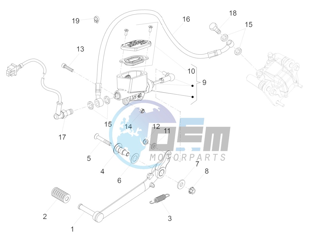 Rear master cylinder