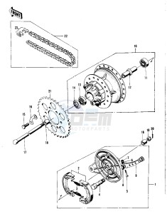 F81 M drawing REAR HUB_BRAKE_CHAIN -- 71 F81M- -