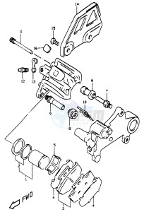 DR350 (V-W-X) drawing REAR CALIPER