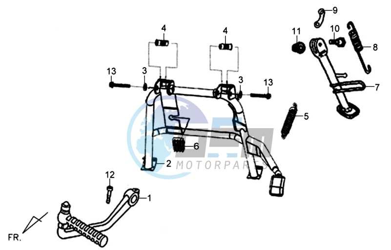 CENTRAL STAND -SIDE STAND- KICKSTARTER PEDAL