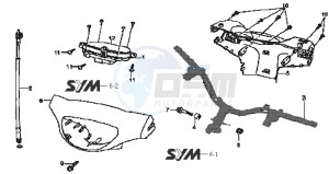 MEGALO 125 E2 drawing DASHBOARD - STEER - STEER COVER