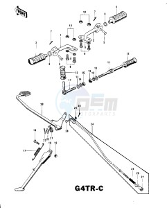 G4 TR (A-C) 100 drawing FOOTRESTS_STAND_BRAKE PEDAL G4TR-C -- 70-73- -