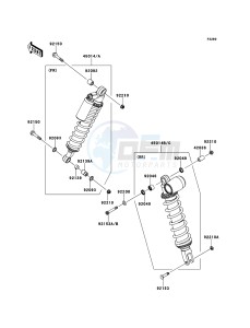 KFX450R KSF450BBF EU drawing Shock Absorber(s)