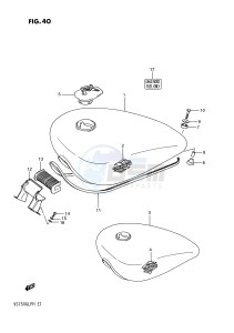 VS750GL (E1) INTRUDER drawing FUEL TANK (MODEL F G H J K)