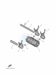 YZ65 (BR8F) drawing SHIFT CAM & FORK