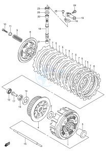 LT-Z400 (E3-E28) drawing CLUTCH (MODEL K3 K4)