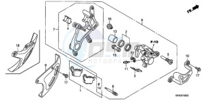 CRF250R9 Australia - (U / BLA) drawing REAR BRAKE CALIPER