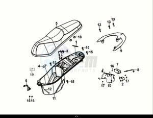 JET 14 125 AC (XC12W2-EU) (E5) (M1) drawing SEAT - REAR GRIP