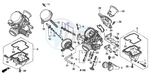 CBF500A drawing CARBURETOR (COMPONENT PARTS)