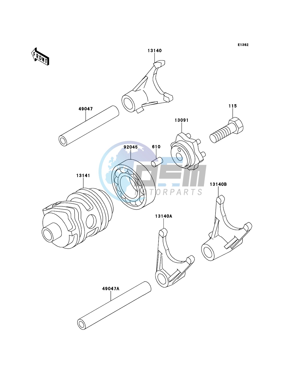 Gear Change Drum/Shift Fork(s)