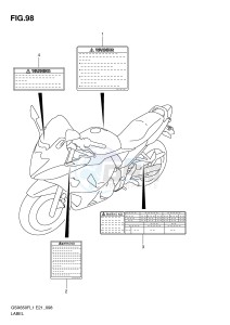 GSX650F (E21) Katana drawing LABEL (GSX650FL1 E24)