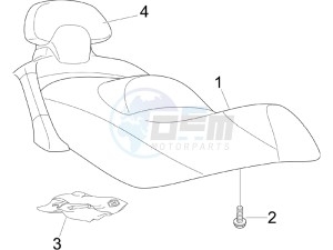 X Evo 125 Euro 3 (UK) drawing Saddle/seats