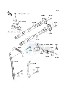 Z1000SX ABS ZX1000HBF FR GB XX (EU ME A(FRICA) drawing Camshaft(s)/Tensioner