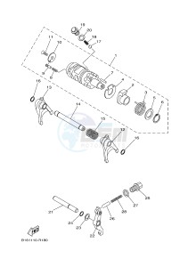 YFM700FWAD YFM70GPAJ GRIZZLY 700 EPS (B1AD) drawing SHIFT CAM & FORK