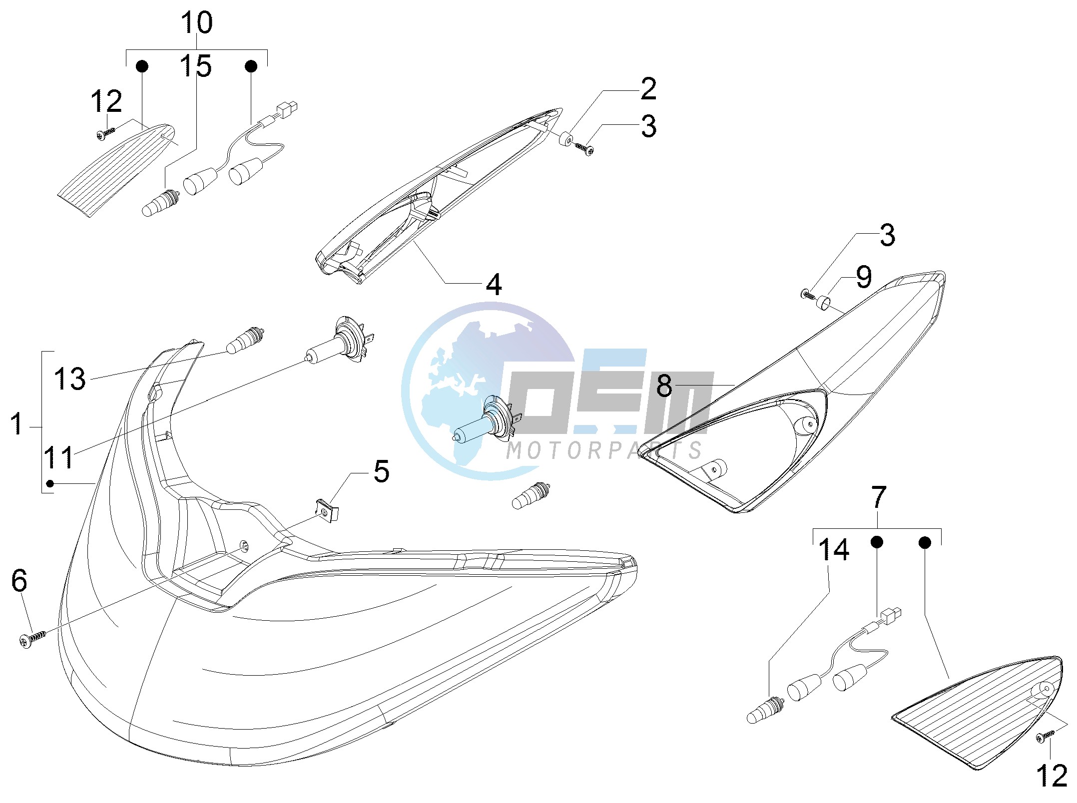 Front headlamps - Turn signal lamps