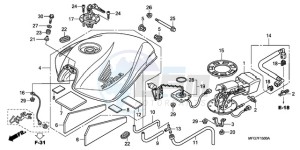 CB600FA9 France - (F / ABS CMF) drawing FUEL TANK