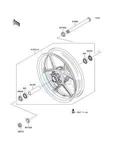 NINJA ZX-10R ZX1000D6F FR GB XX (EU ME A(FRICA) drawing Front Hub