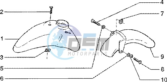 Front and rear mudguard