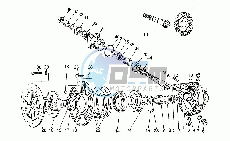 Rear bevel gear