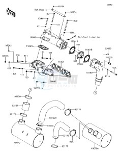 JET SKI ULTRA 310LX JT1500MJF EU drawing Muffler(s)