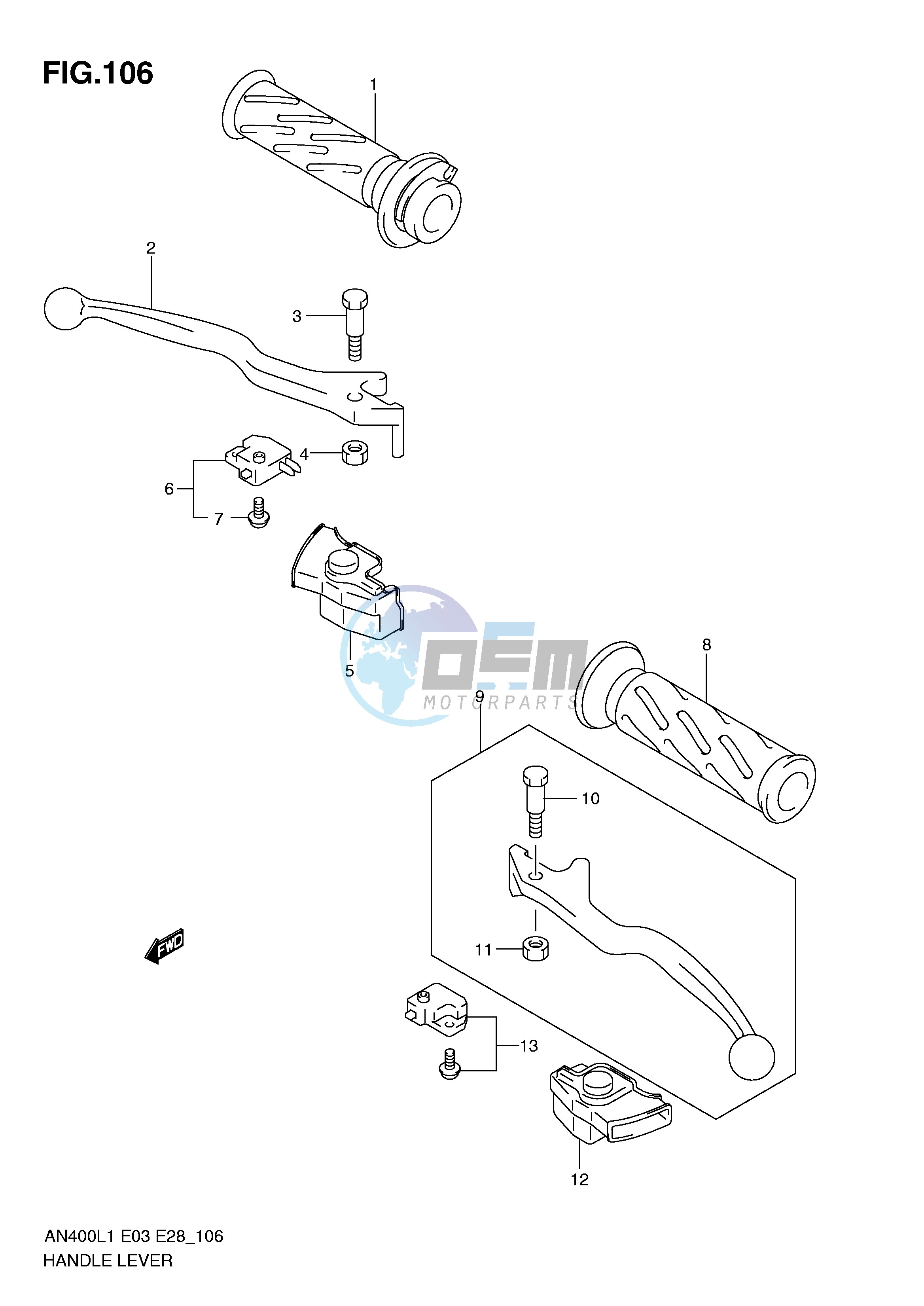 HANDLE LEVER (AN400L1 E33)